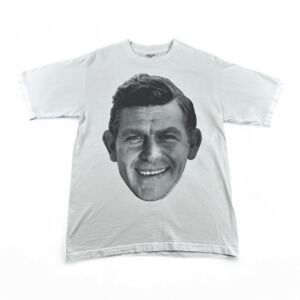 Vintage Andy Griffith Shirt Adult LARGE White Mayberry TV Show 90s Portrait
